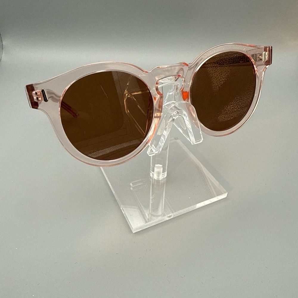 Bonnie & Clyde The Hill Sunglasses Pink Clear Round Horn Rim Frames 50-22-145